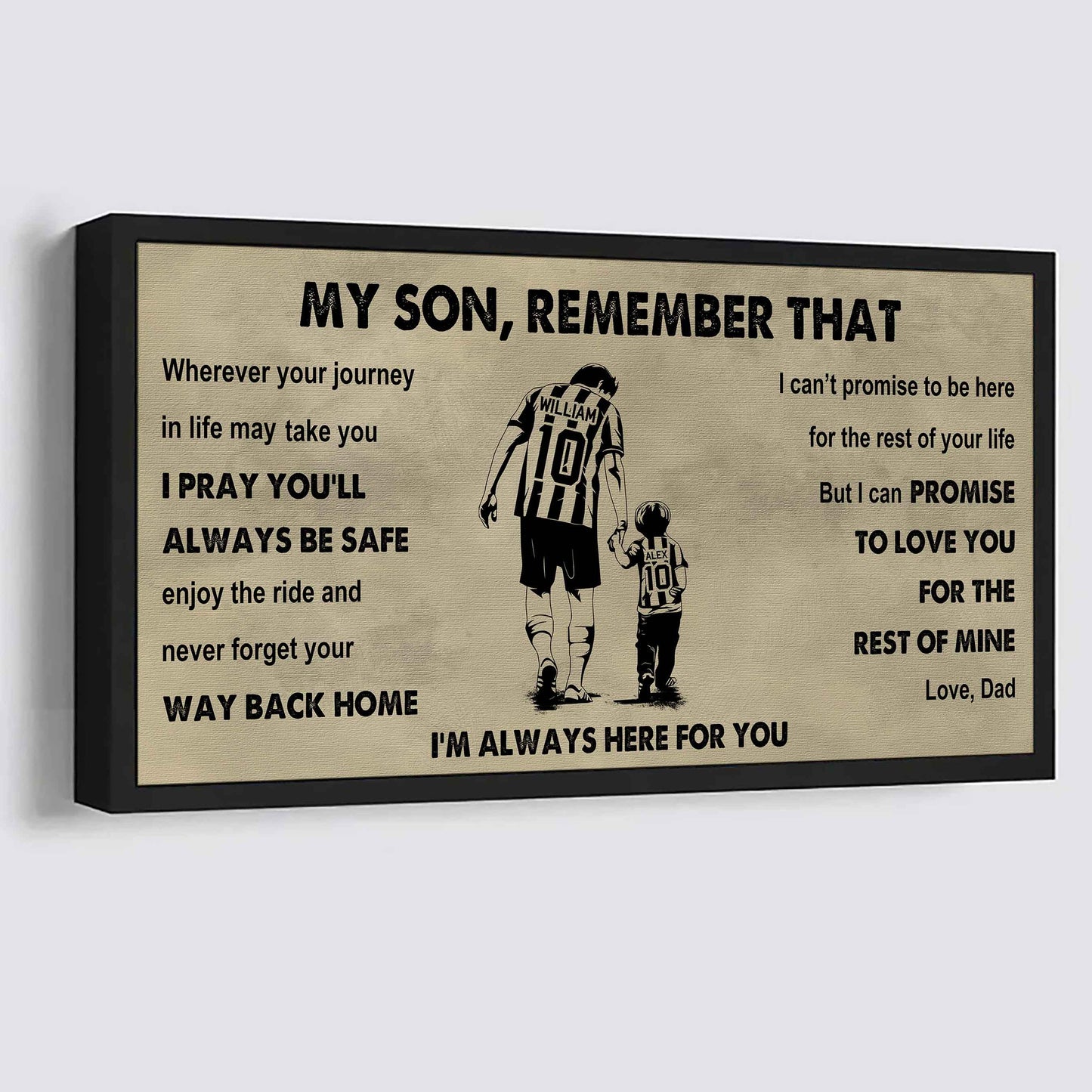 Personalized Sport Poster Canvas - My Son Remember That Never Forget Your Way Back Home
