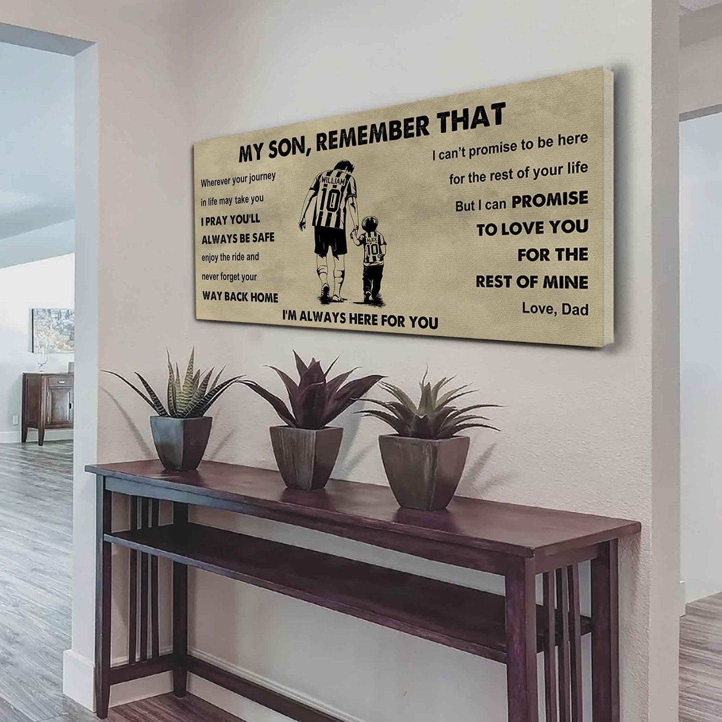 Personalized Sport Poster Canvas - My Son Remember That Never Forget Your Way Back Home