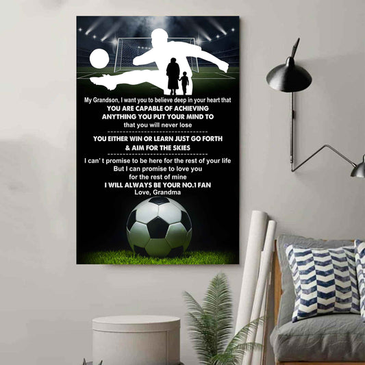 Hockey Poster Canvas Grandma To Grandson - That You Will Never Lose You Either Win Or Learn I Will Always Your No 1 Fan
