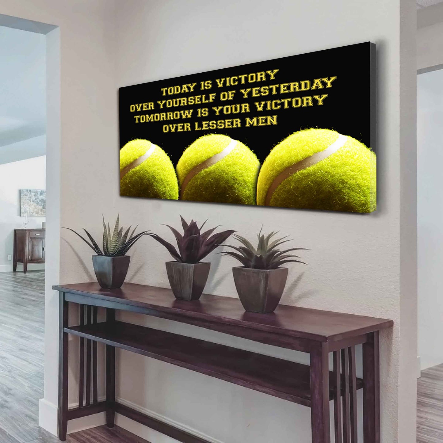 American Football Poster Canvas - Today Is Victory Over Yourself Over Yourself Of Yesterday Tomorrow Is Your Victory Over Lesser Men