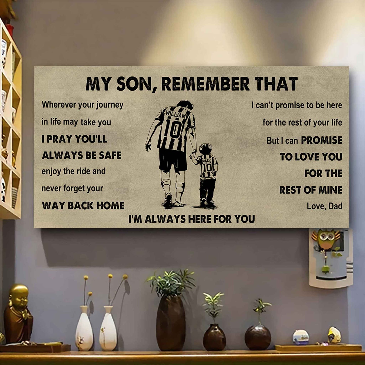 Personalized Sport Poster Canvas - My Son Remember That Never Forget Your Way Back Home
