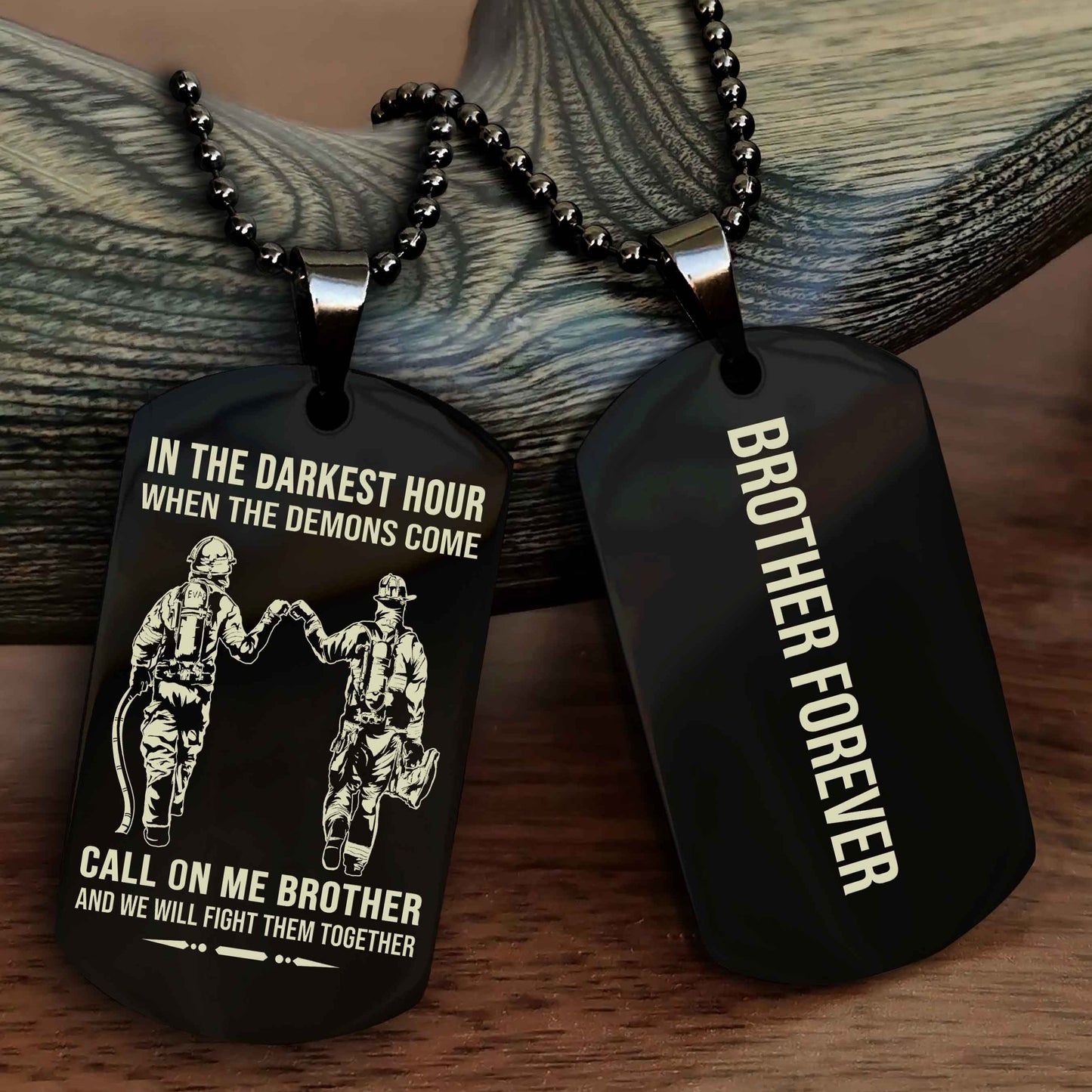 Knight Templar Customizable engraved black dog tag double sided gift from brother, brother forevers