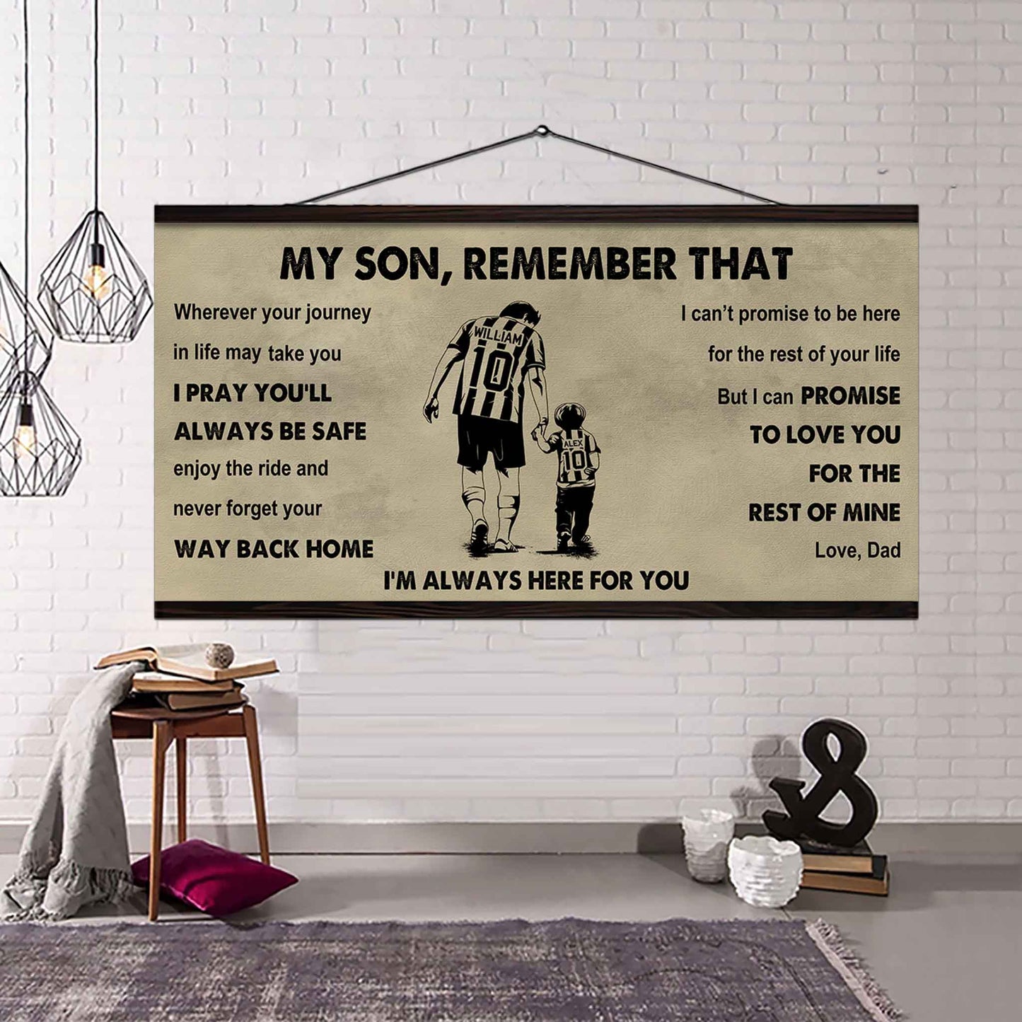 Personalized Sport Poster Canvas - My Son Remember That Never Forget Your Way Back Home