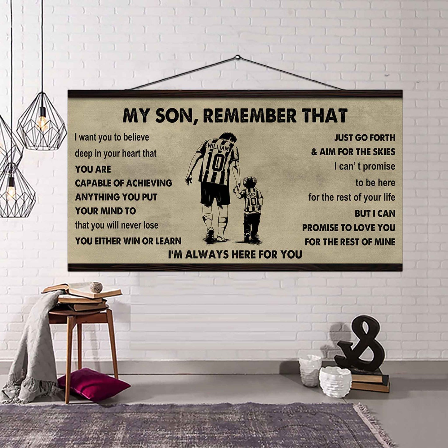 Personalized Sport Poster Canvas - My Son Remember That You Will Never Lose You Either Win Or Learn