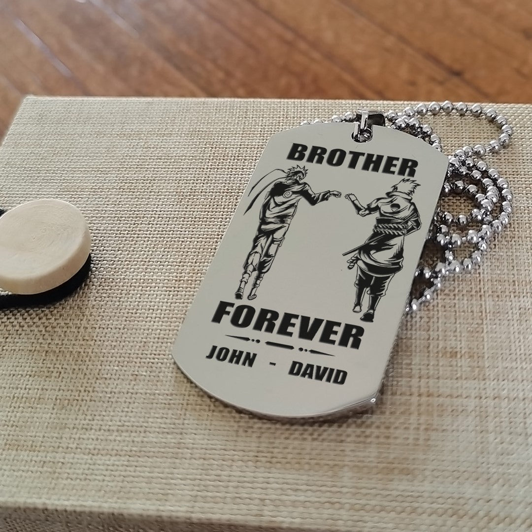 Biker Call on me brother engraved dog tag double sided. gift for brothers