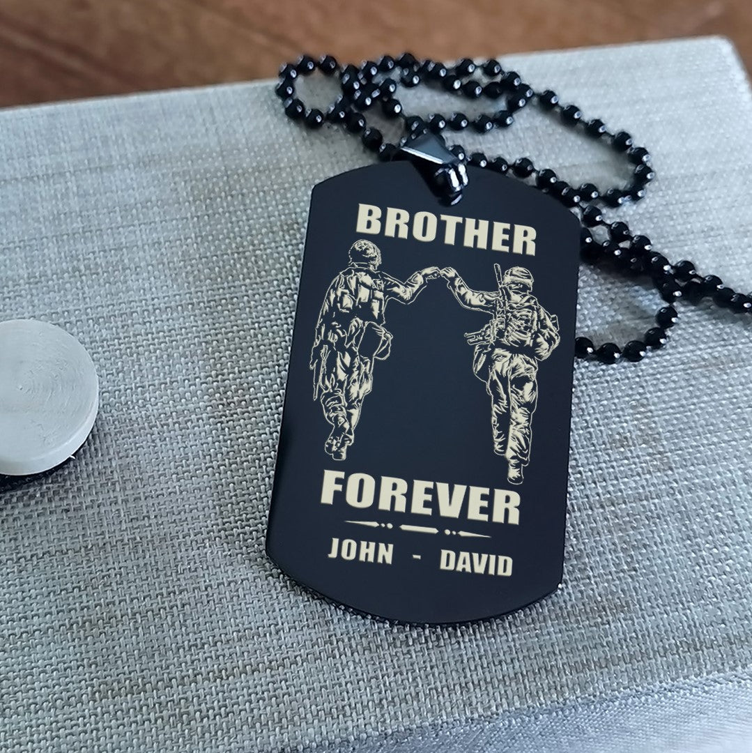 Biker Call on me brother engraved dog tag double sided. gift for brothers