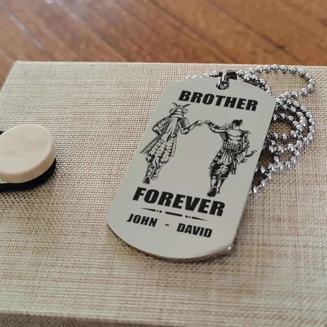 Biker Call on me brother engraved dog tag double sided. gift for brothers
