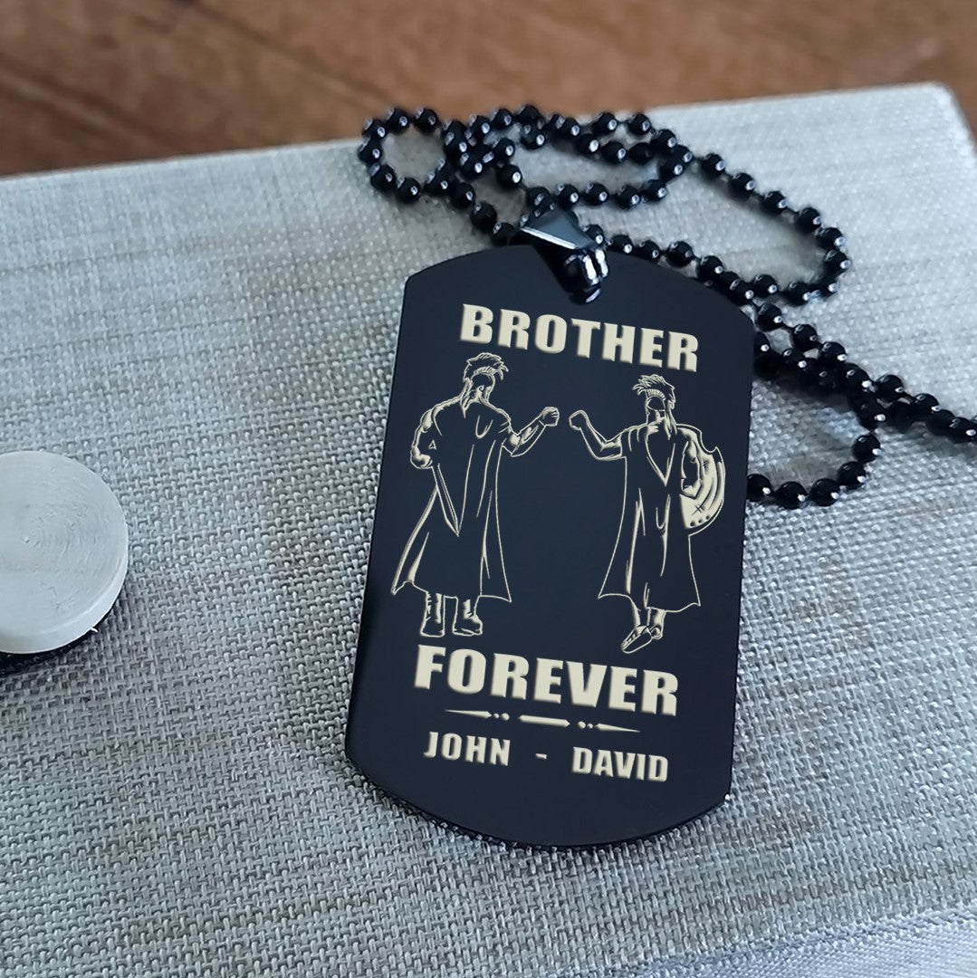 Biker Call on me brother engraved dog tag double sided. gift for brothers