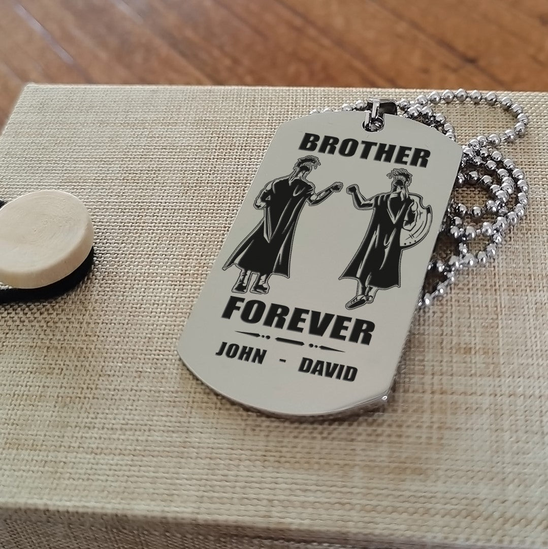 Biker Call on me brother engraved dog tag double sided. gift for brothers