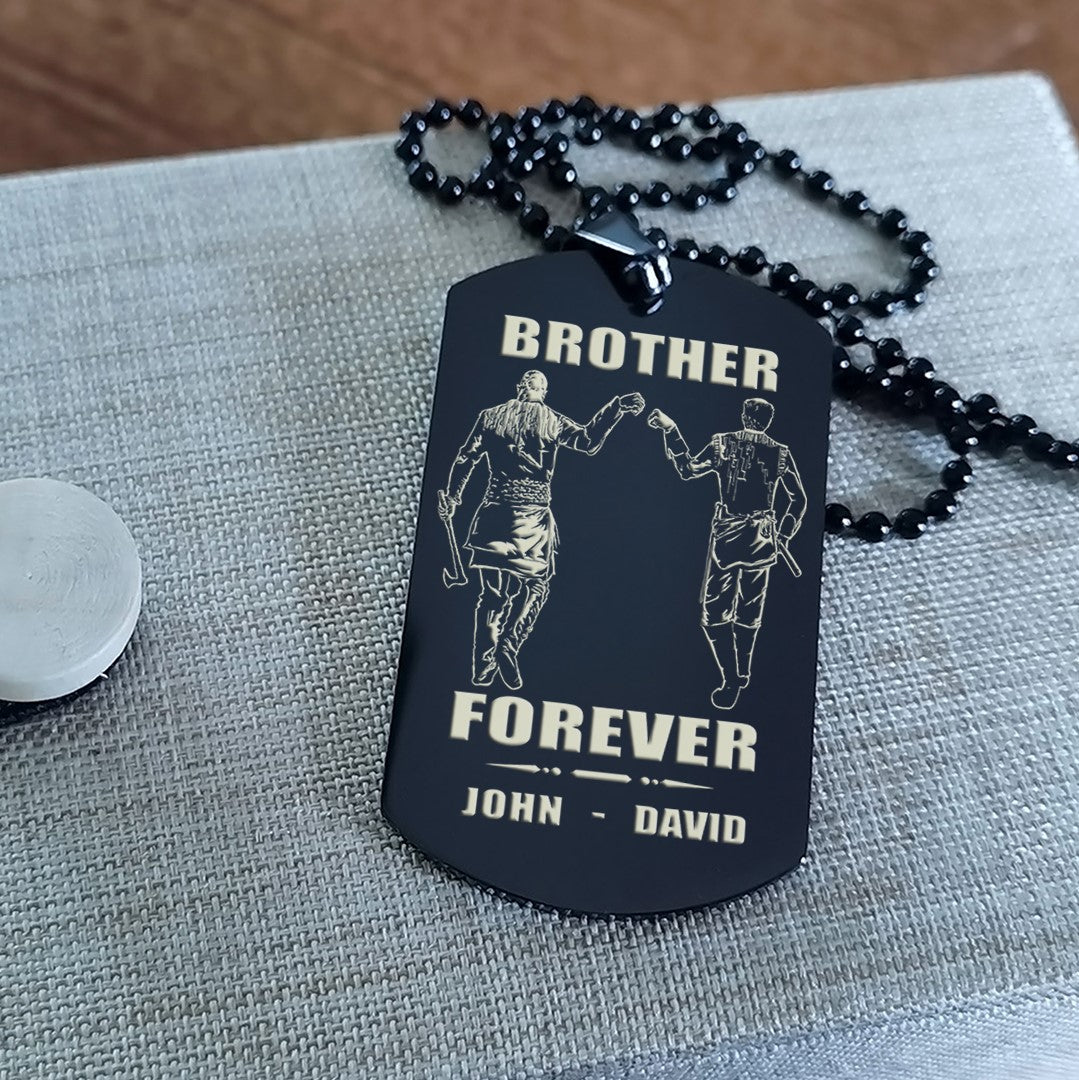 Biker Call on me brother engraved dog tag double sided. gift for brothers
