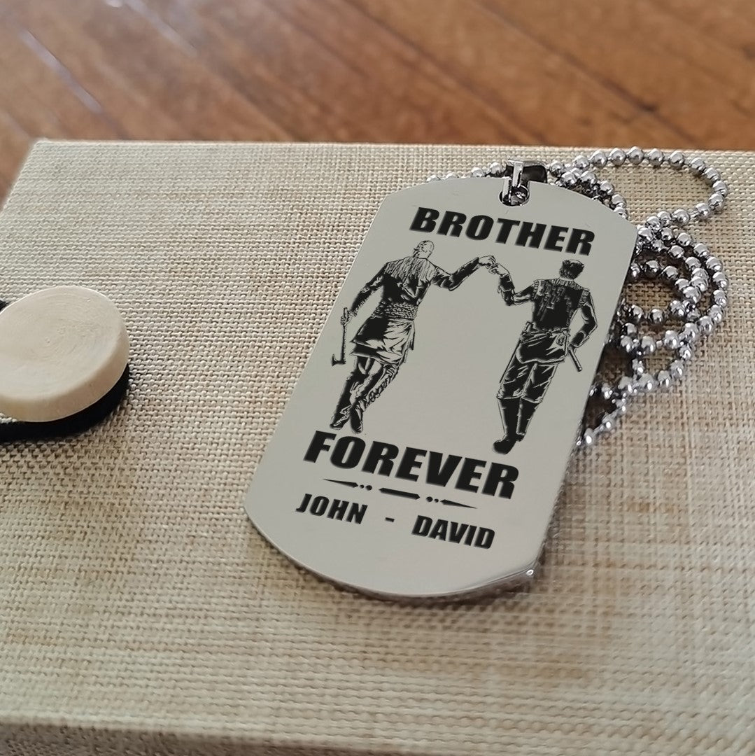 Biker Call on me brother engraved dog tag double sided. gift for brothers