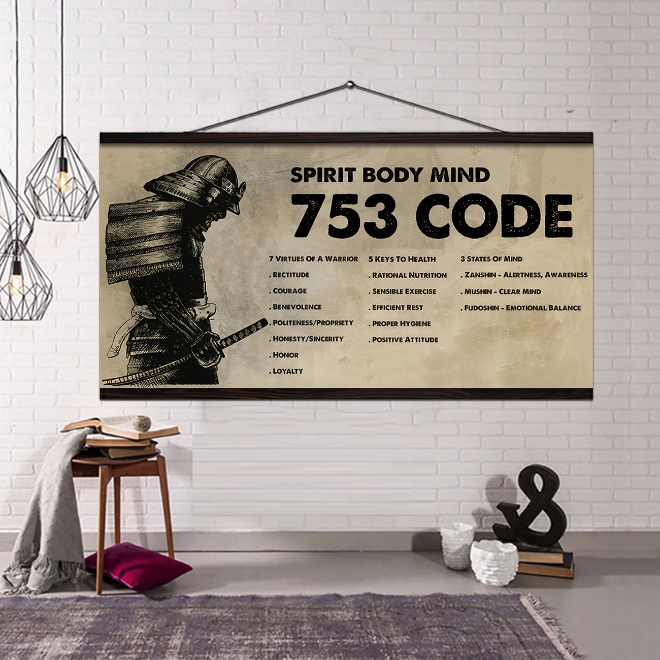 Knight Templar Poster Canvas 7 5 3 Code Motivation Quotes