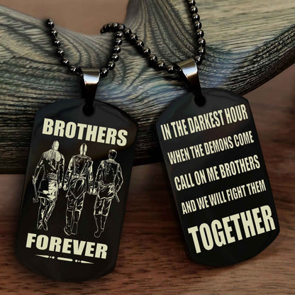 DRB Personalized Double Sided Dog Tag For My Brother - Call On Me Brother And We Will Fight Them Together Gift For Your Friend