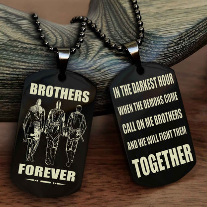 Knight Templar Personalized Double Sided Dog Tag For My Brother - Call On Me Brother And We Will Fight Them Together Gift For Your Friend