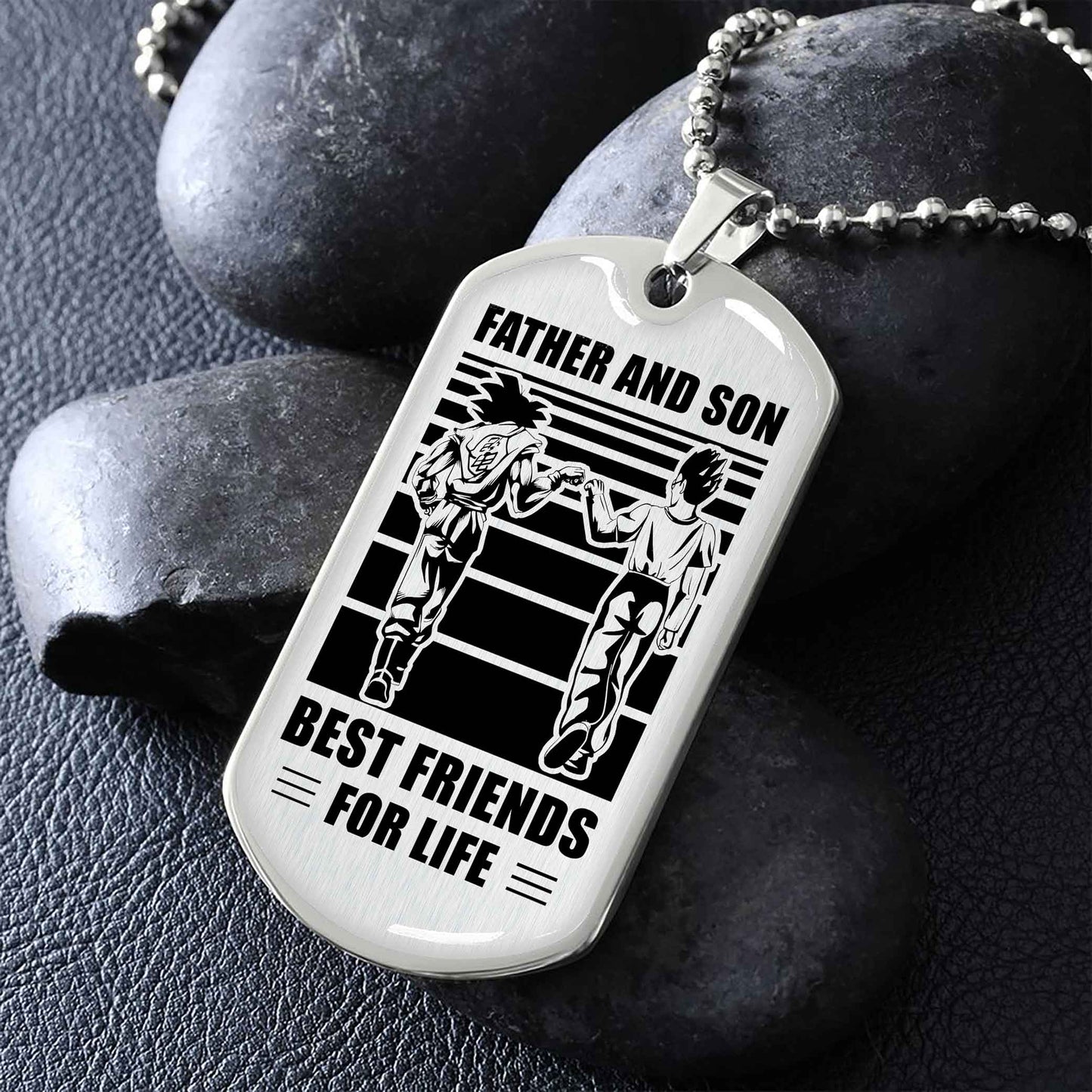 Family Military Chain Silver Plated 18K Gold Plated Father And Son Best Friend For Life Gift For Your Son