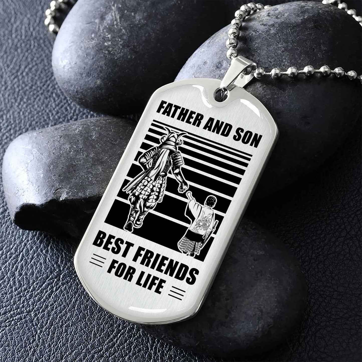 Family Military Chain Silver Plated 18K Gold Plated Father And Son Best Friend For Life Gift For Your Son