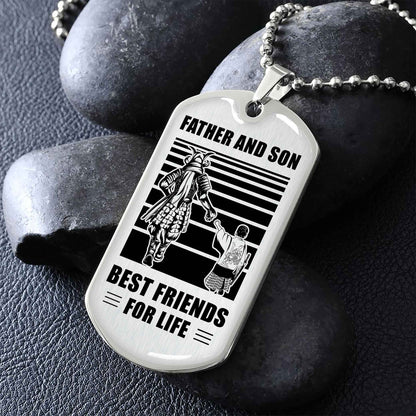Family Military Chain Silver Plated 18K Gold Plated Father And Son Best Friend For Life Gift For Your Son