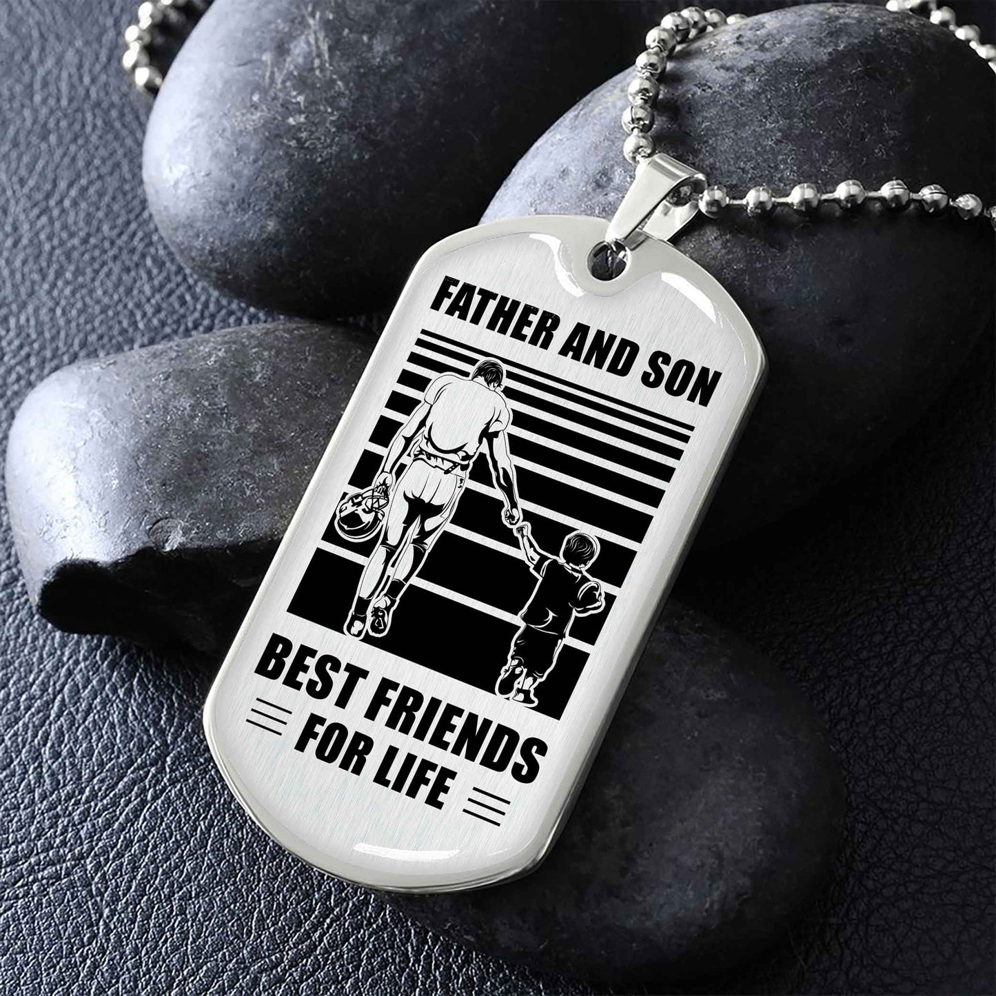 Family Military Chain Silver Plated 18K Gold Plated Father And Son Best Friend For Life Gift For Your Son