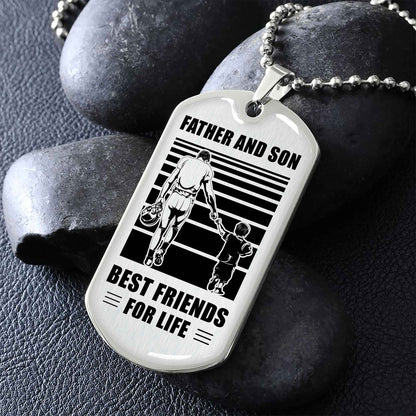 Family Military Chain Silver Plated 18K Gold Plated Father And Son Best Friend For Life Gift For Your Son