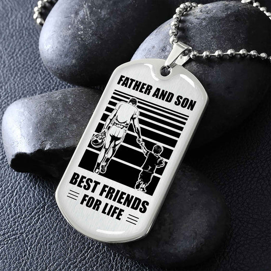 VGT_TR Military Chain Silver Plated 18K Gold Plated Father And Son Best Friend For Life Gift For Your Son