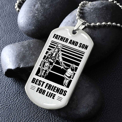 Family Military Chain Silver Plated 18K Gold Plated Father And Son Best Friend For Life Gift For Your Son