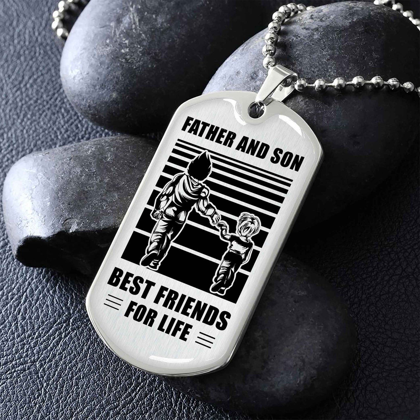 Family Military Chain Silver Plated 18K Gold Plated Father And Son Best Friend For Life Gift For Your Son