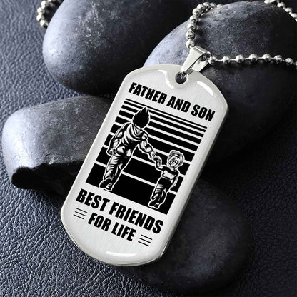 Family Military Chain Silver Plated 18K Gold Plated Father And Son Best Friend For Life Gift For Your Son