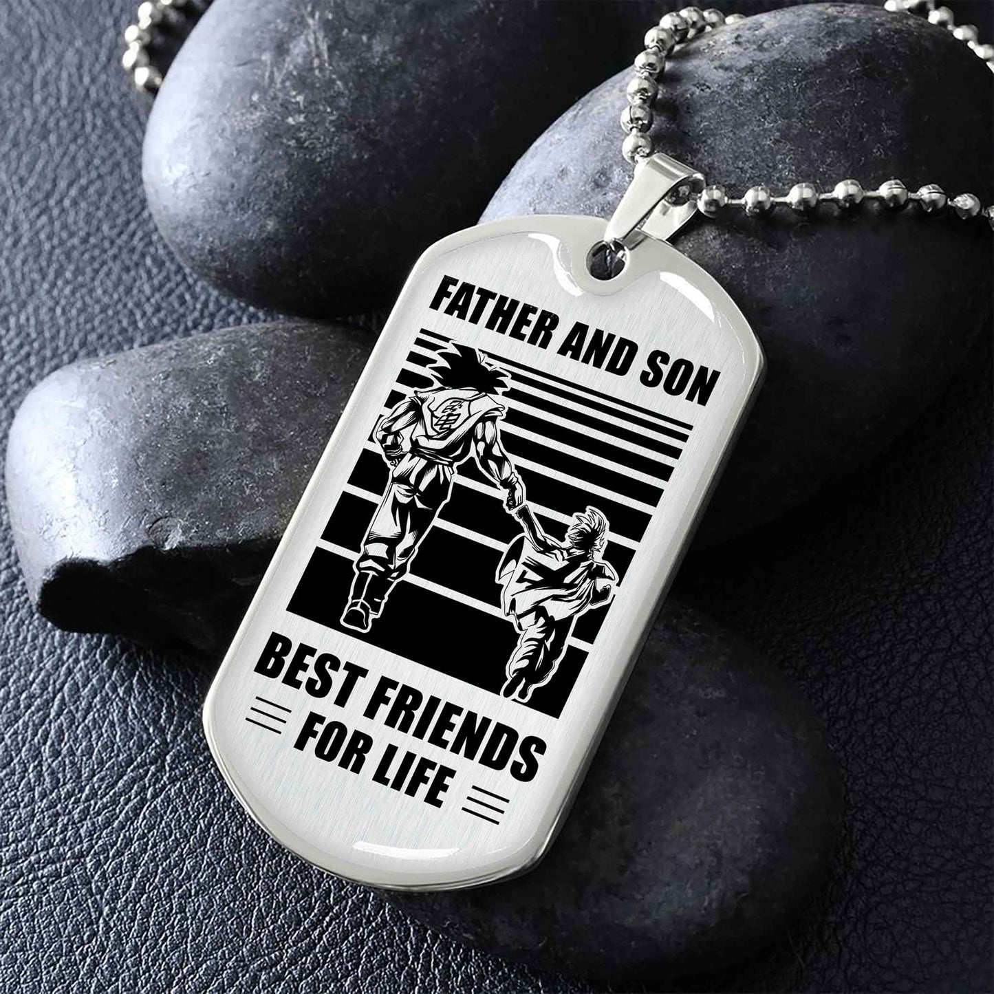 Family Military Chain Silver Plated 18K Gold Plated Father And Son Best Friend For Life Gift For Your Son