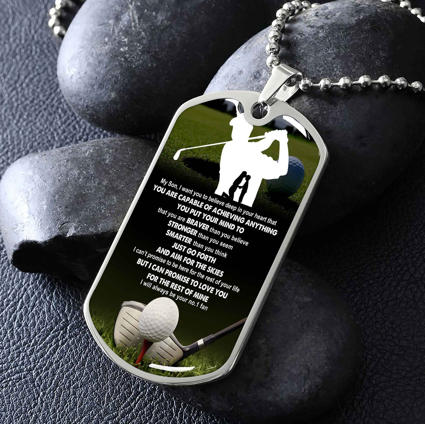 Sport Military Chain 18K Gold Plated Silver Plated To My Son From Mom Motivation Message I Will Always Be Your No 1 Fan