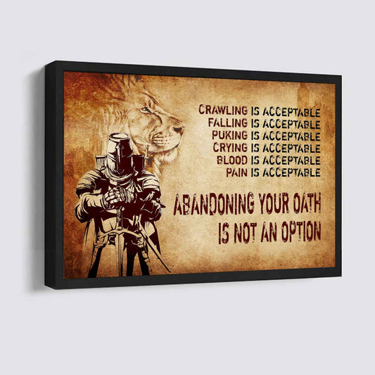 Knight Templar Poster Canvas Quiting Is Not Best Gifts Motivation Quotes