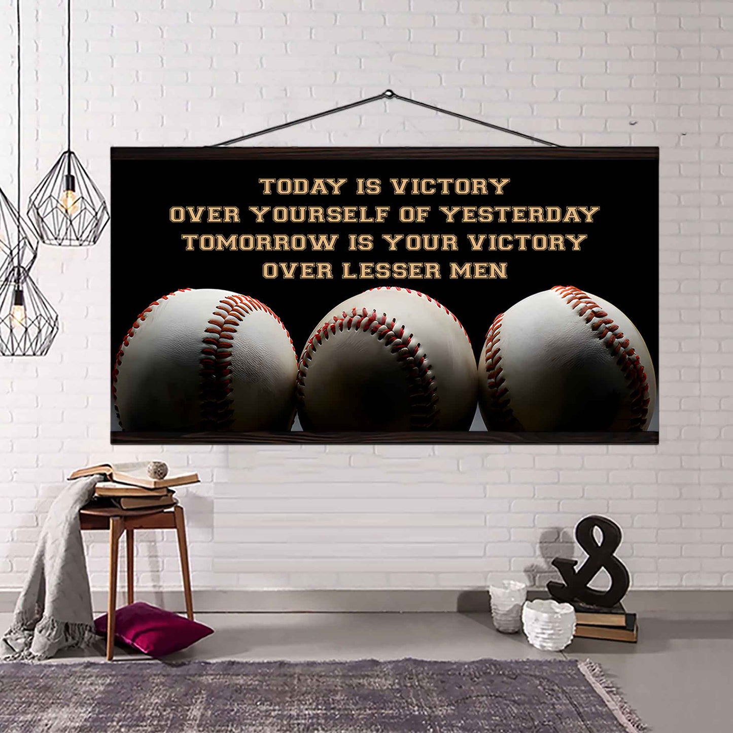 American Football Poster Canvas - Today Is Victory Over Yourself Over Yourself Of Yesterday Tomorrow Is Your Victory Over Lesser Men
