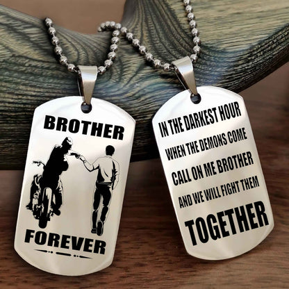 Mix engraved double sided dog tag call on me brother gift for your brother