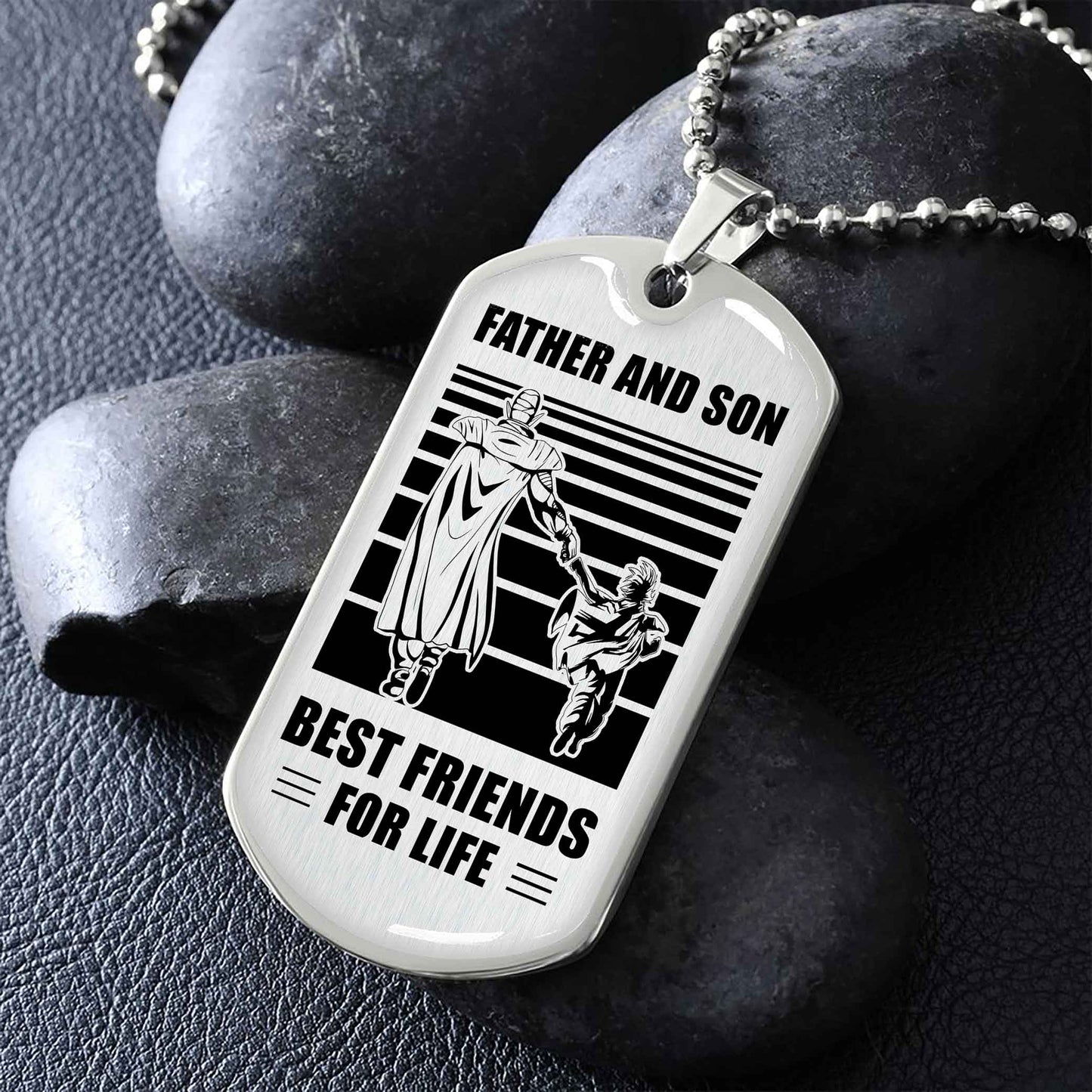 Family Military Chain Silver Plated 18K Gold Plated Father And Son Best Friend For Life Gift For Your Son