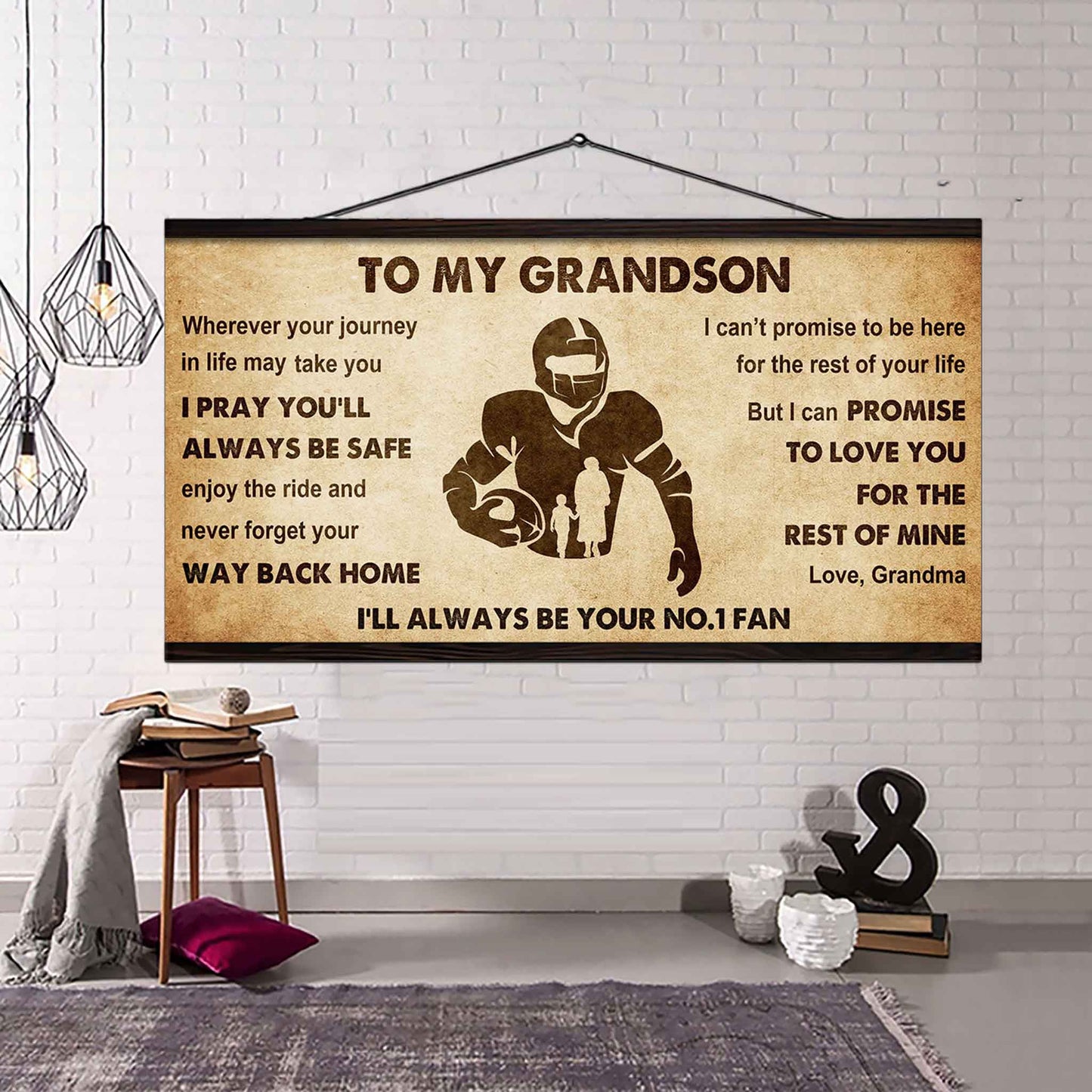 Personalized Sport Baseball Poster Canvas I'll Be Your No 1 Fan Grandma To Grandson - Never Forget Your Way Back Home