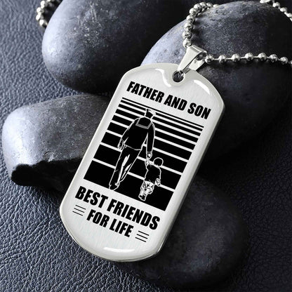 Family Military Chain Silver Plated 18K Gold Plated Father And Son Best Friend For Life Gift For Your Son