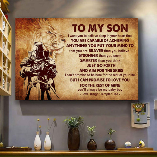 Knight Templar Poster Canvas Just Go Forth And Aim For The Skies From Dad To Son Gift For Your Son