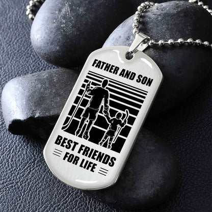 Family Military Chain Silver Plated 18K Gold Plated Father And Son Best Friend For Life Gift For Your Son