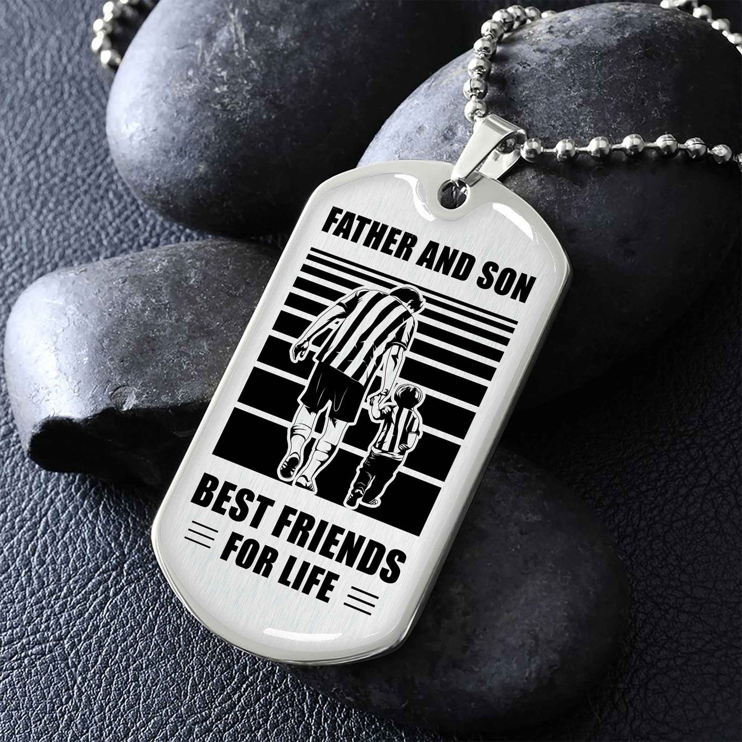 Family Military Chain Silver Plated 18K Gold Plated Father And Son Best Friend For Life Gift For Your Son