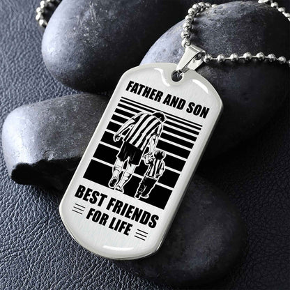 Family Military Chain Silver Plated 18K Gold Plated Father And Son Best Friend For Life Gift For Your Son