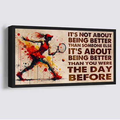 Water Color Woman SWIMMING Poster Canvas It Is Not About Being Better Than Someone Else Gift For Your Loving Woman