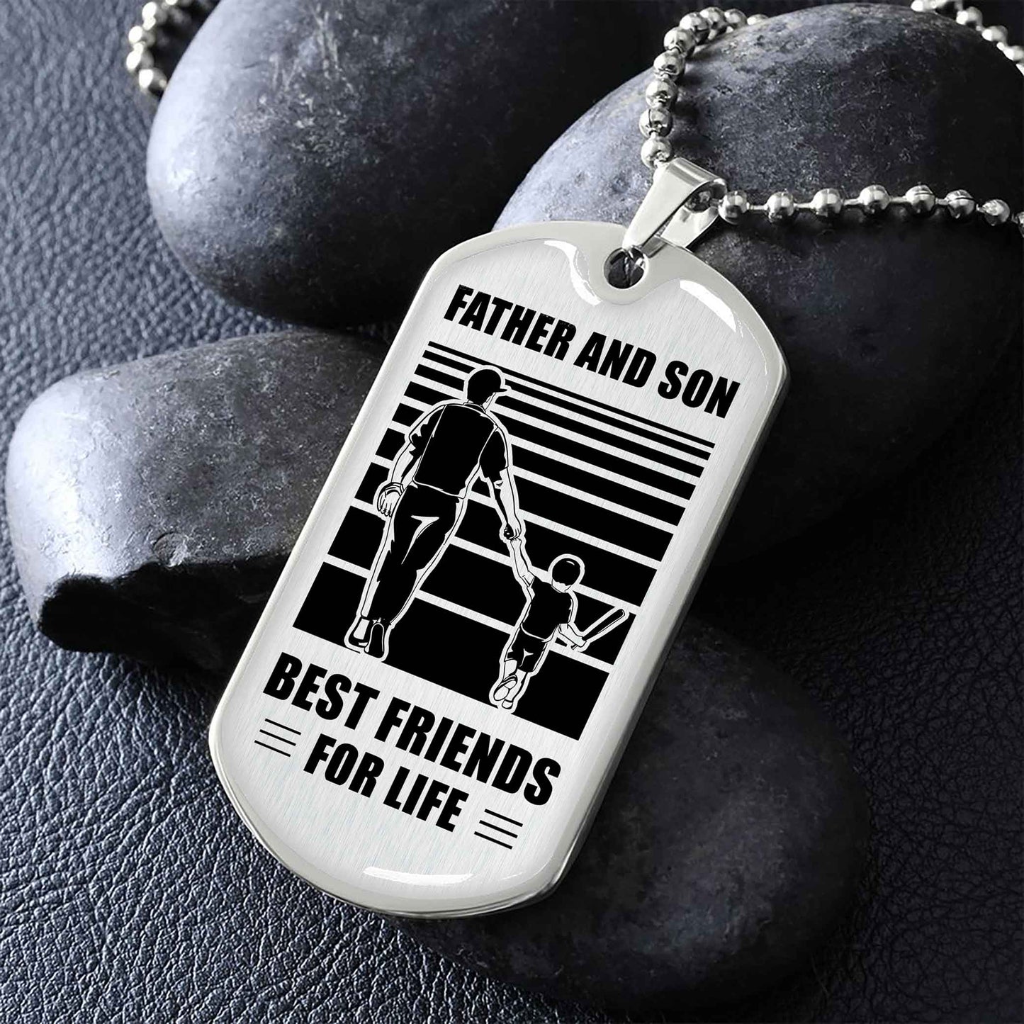 Family Military Chain Silver Plated 18K Gold Plated Father And Son Best Friend For Life Gift For Your Son