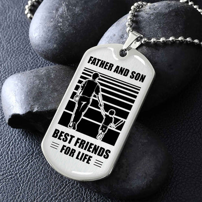 Family Military Chain Silver Plated 18K Gold Plated Father And Son Best Friend For Life Gift For Your Son