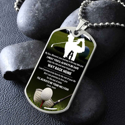 Sport Military Chain 18K Gold Plated Silver Plated To My Son From Mom Motivation Message I Will Always Be Your No 1 Fan