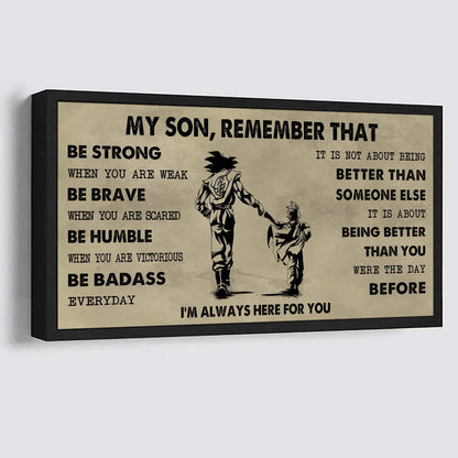 Personalized DRB Poster Canvas - My Son Remember That Be Strong When You Are Weak Be Badass Everyday