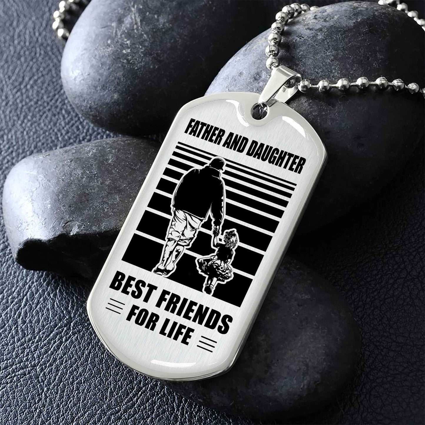 Family Military Chain Silver Plated 18K Gold Plated Father And Son Best Friend For Life Gift For Your Son
