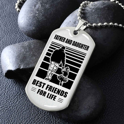 Family Military Chain Silver Plated 18K Gold Plated Father And Son Best Friend For Life Gift For Your Son