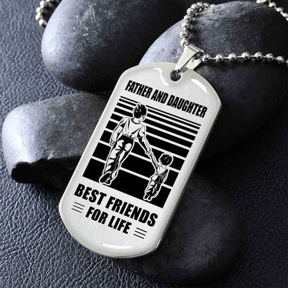 Family Military Chain Silver Plated 18K Gold Plated Father And Son Best Friend For Life Gift For Your Son