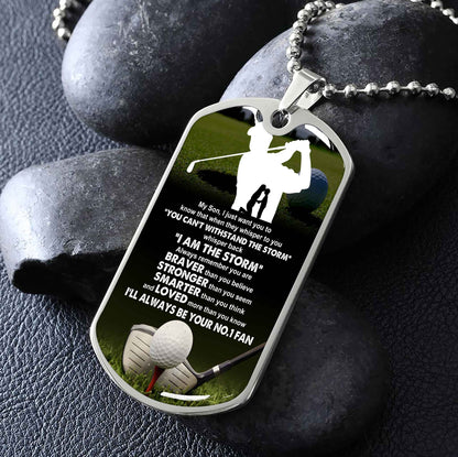 Sport Military Chain 18K Gold Plated Silver Plated To My Son From Mom Motivation Message I Will Always Be Your No 1 Fan