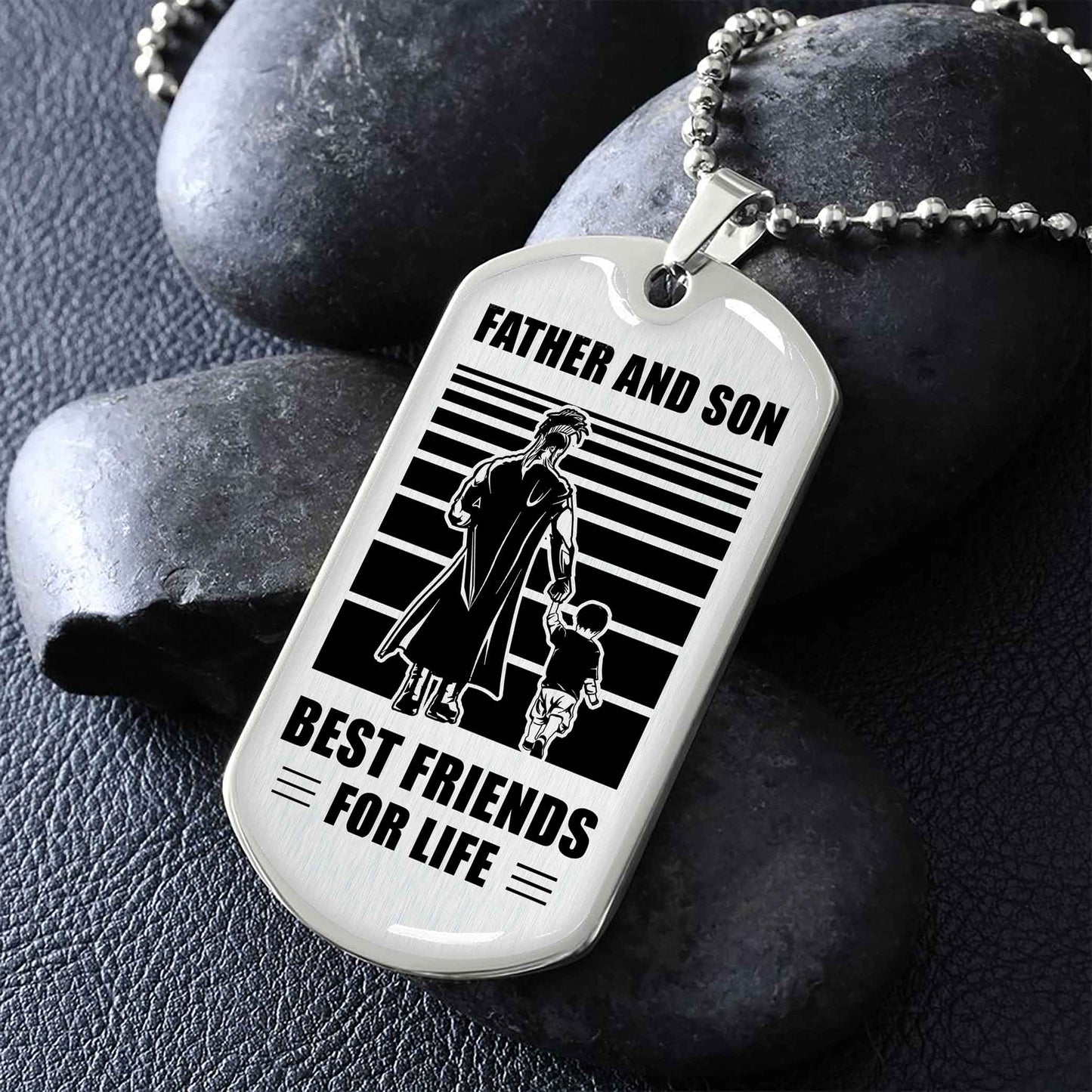 Family Military Chain Silver Plated 18K Gold Plated Father And Son Best Friend For Life Gift For Your Son