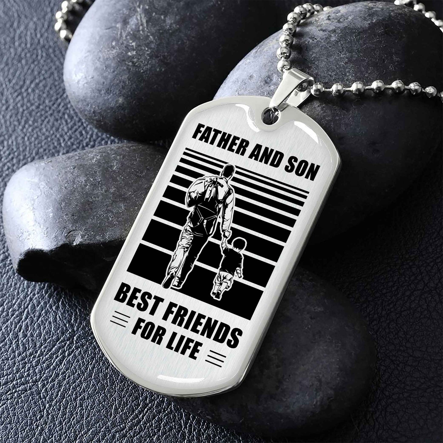Family Military Chain Silver Plated 18K Gold Plated Father And Son Best Friend For Life Gift For Your Son
